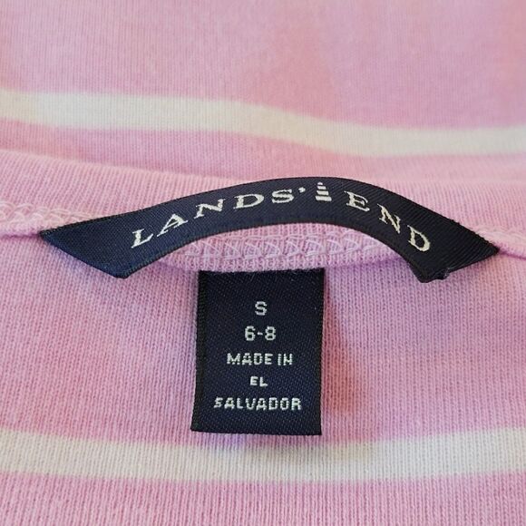 Lands' End Purple Striped V-neck Short Sleeve 100% Cotton T-shirt Size S - Picture 6 of 7